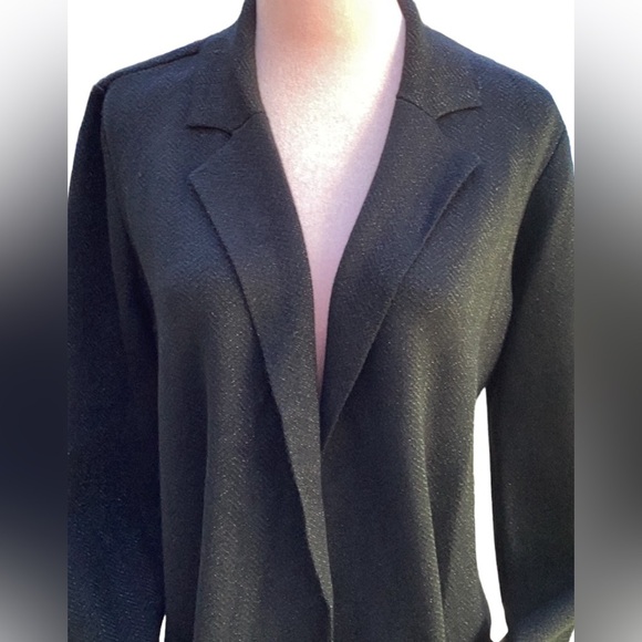 EXPRESS NWT WOMENS BLACK SWEATER  JACKET BLAZER ALL OVER SHIMMER SMALL OVERSIZED - Picture 3 of 8